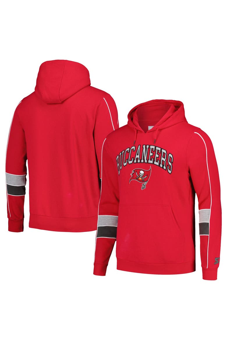 Men's Starter Red Tampa Bay Buccaneers Captain Pullover Hoodie, Alternate, color, Red