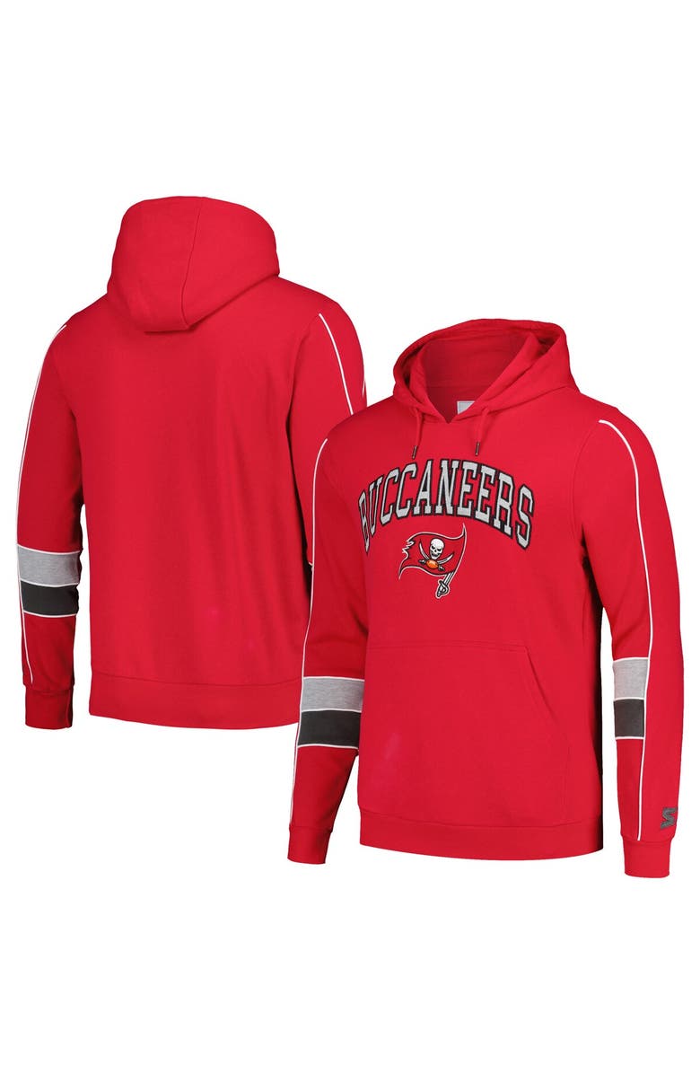 STARTER Men's Starter Red Tampa Bay Buccaneers Captain Pullover Hoodie, Alternate, color, Red