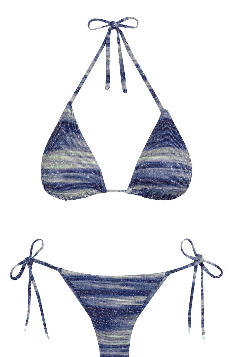 ViX Paula Hermanny Moonlight Metallic Triangle Bikini Top, Alternate, color, 