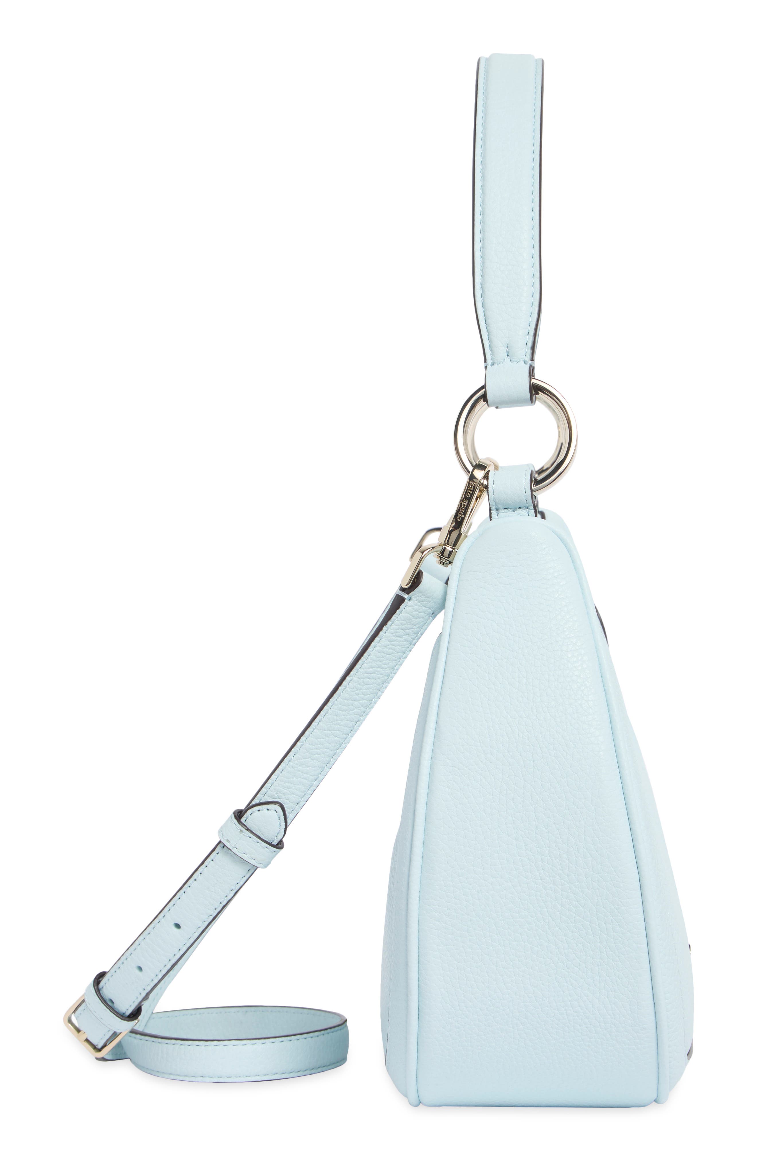 Leila Pebbled Leather Shoulder Bag, Alternate, color, CRISP SKY