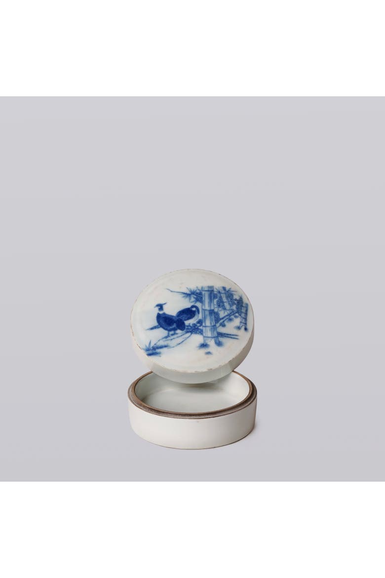 Blue and White Porcelain Pheasant Pair Ink Box, Main, color, Blue and White