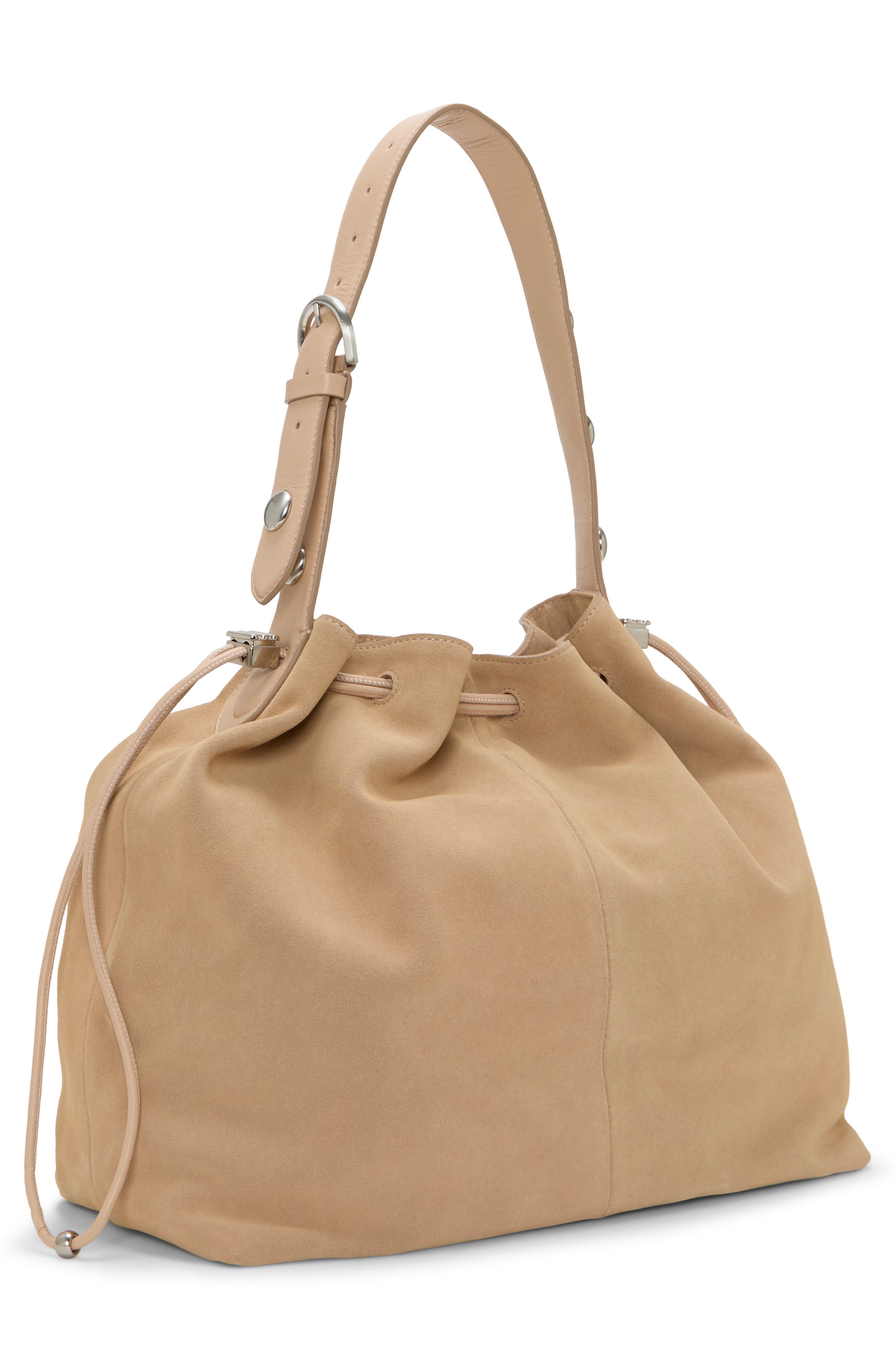 Vince Camuto Pippa Leather Bucket Bag, Alternate, color, Medium Brown