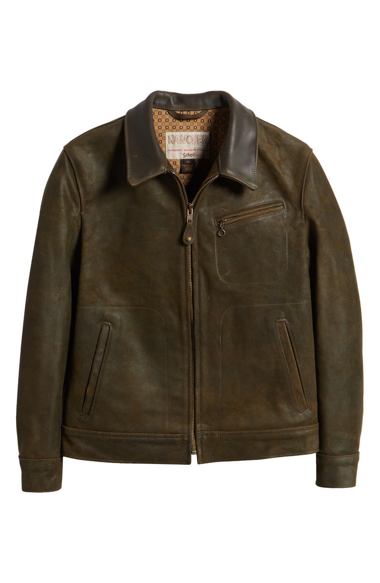 Schott NYC Leather Jacket, Main, color,