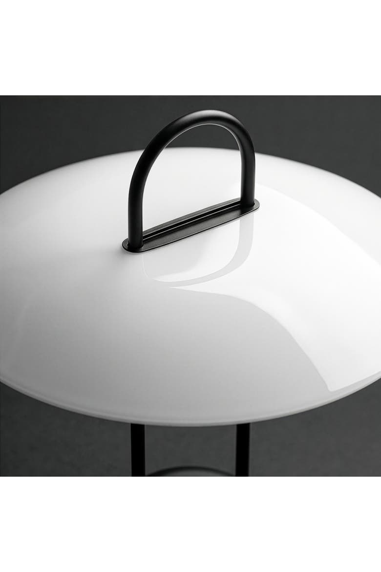 Rumi 12" LED Table Lamp with Frosted Glass Shade, In-Line Dimmer and Weighted Base, Alternate, color, Black and White