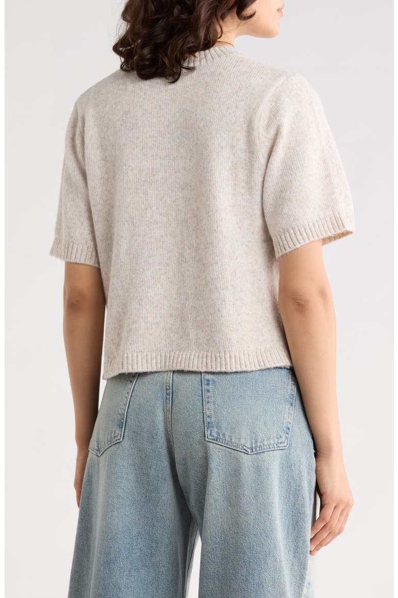Sarah Short Sleeve Knit Sweater, Alternate, color, GREY A/ S