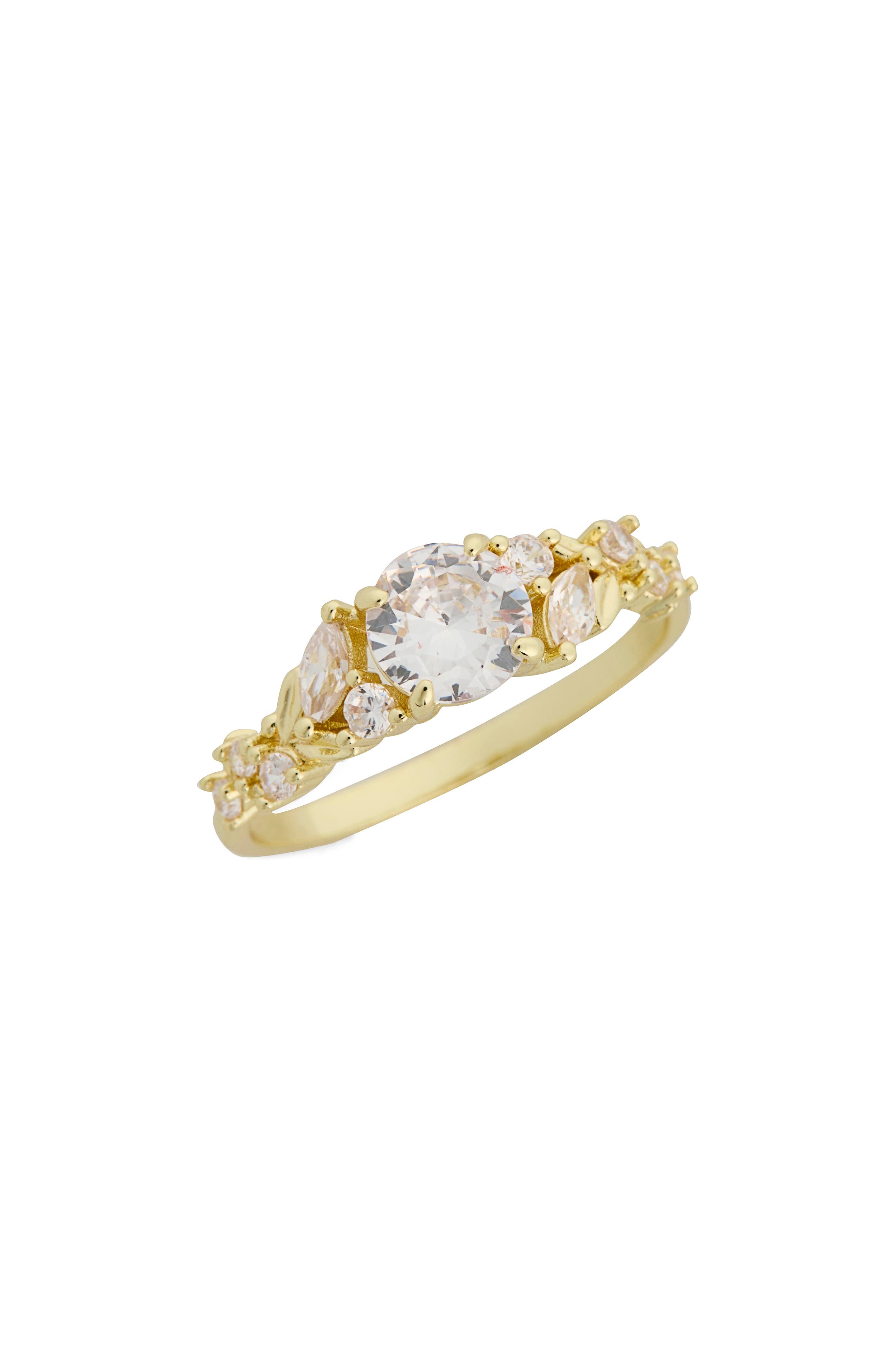 Covet Dainty Petal Crystal Ring