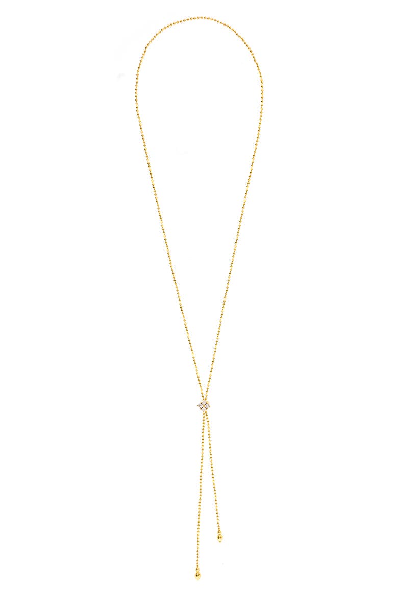 Beaded Lariat Necklace, Main, color, GOLD / CZ