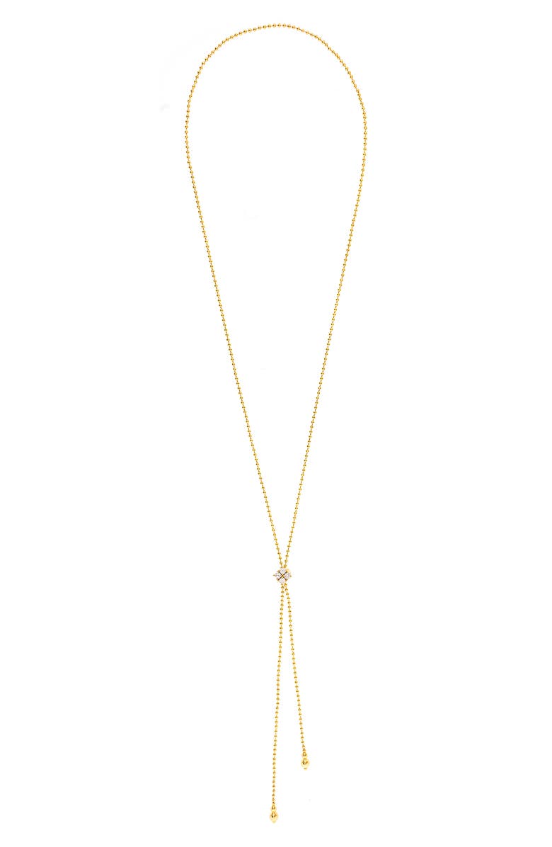 RIVKA FRIEDMAN Beaded Lariat Necklace, Main, color, Gold / Cz