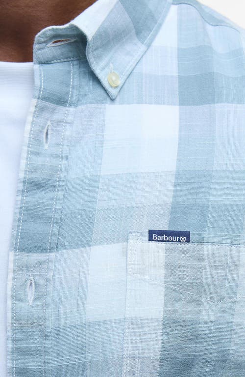 Shop Barbour Hillroad Tailored Fit Buffalo Check Button-down Shirt In Vintage Teal