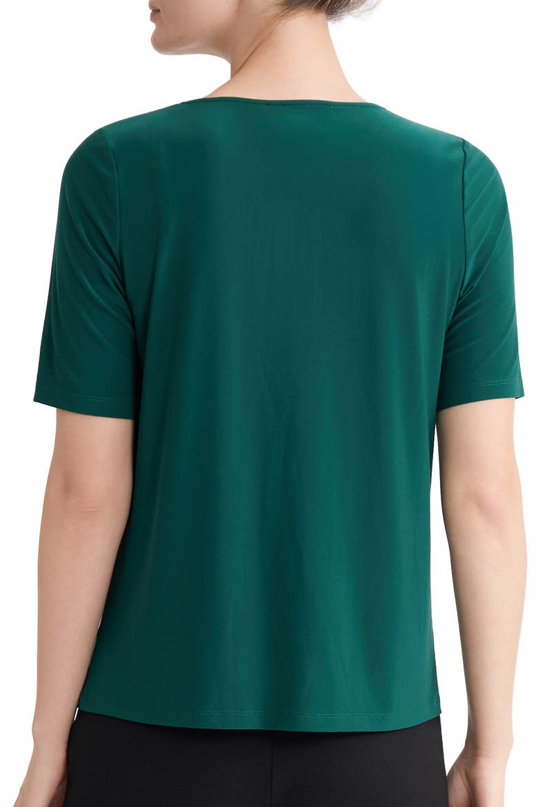 Pleated Neck Top, Alternate, color, EVERGREEN