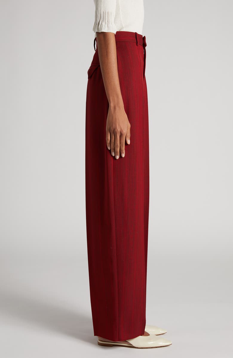 Bottega Veneta Subtle Stripe Wool Blend Pants, Alternate, color, Red/ Grey Melange