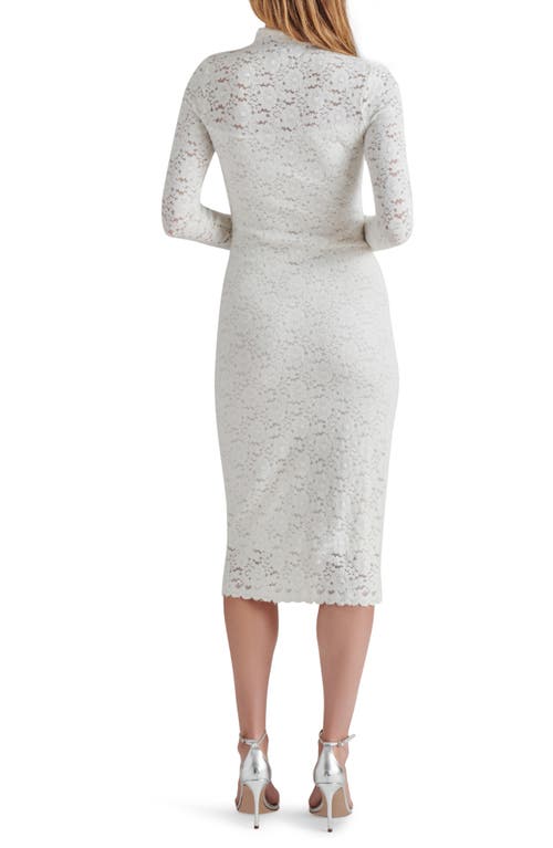 Steve Madden Vivienne Long Sleeve Floral Lace Dress In Ivory