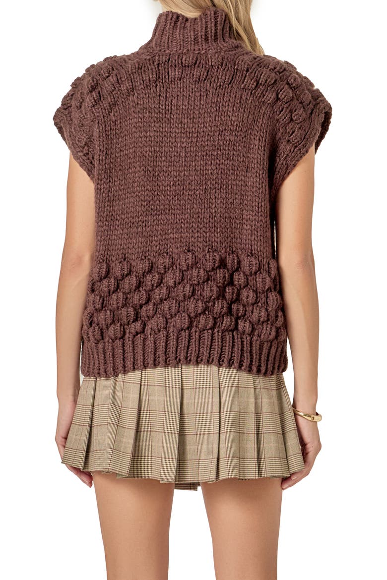 Bubble Turtleneck Sweater, Alternate, color, BROWN