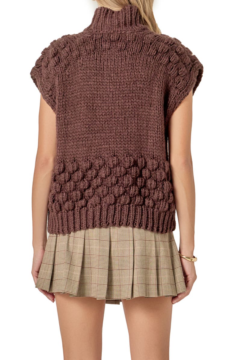 English Factory Bubble Turtleneck Sweater, Alternate, color, Brown