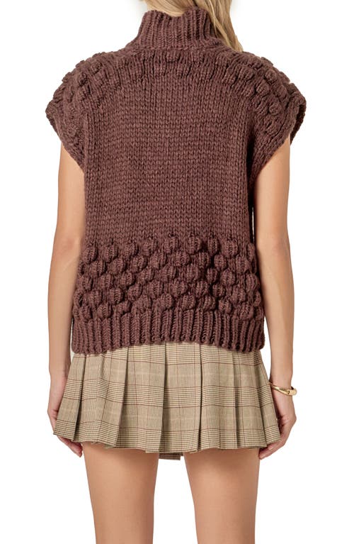 English Factory Bubble Turtleneck Sweater In Brown