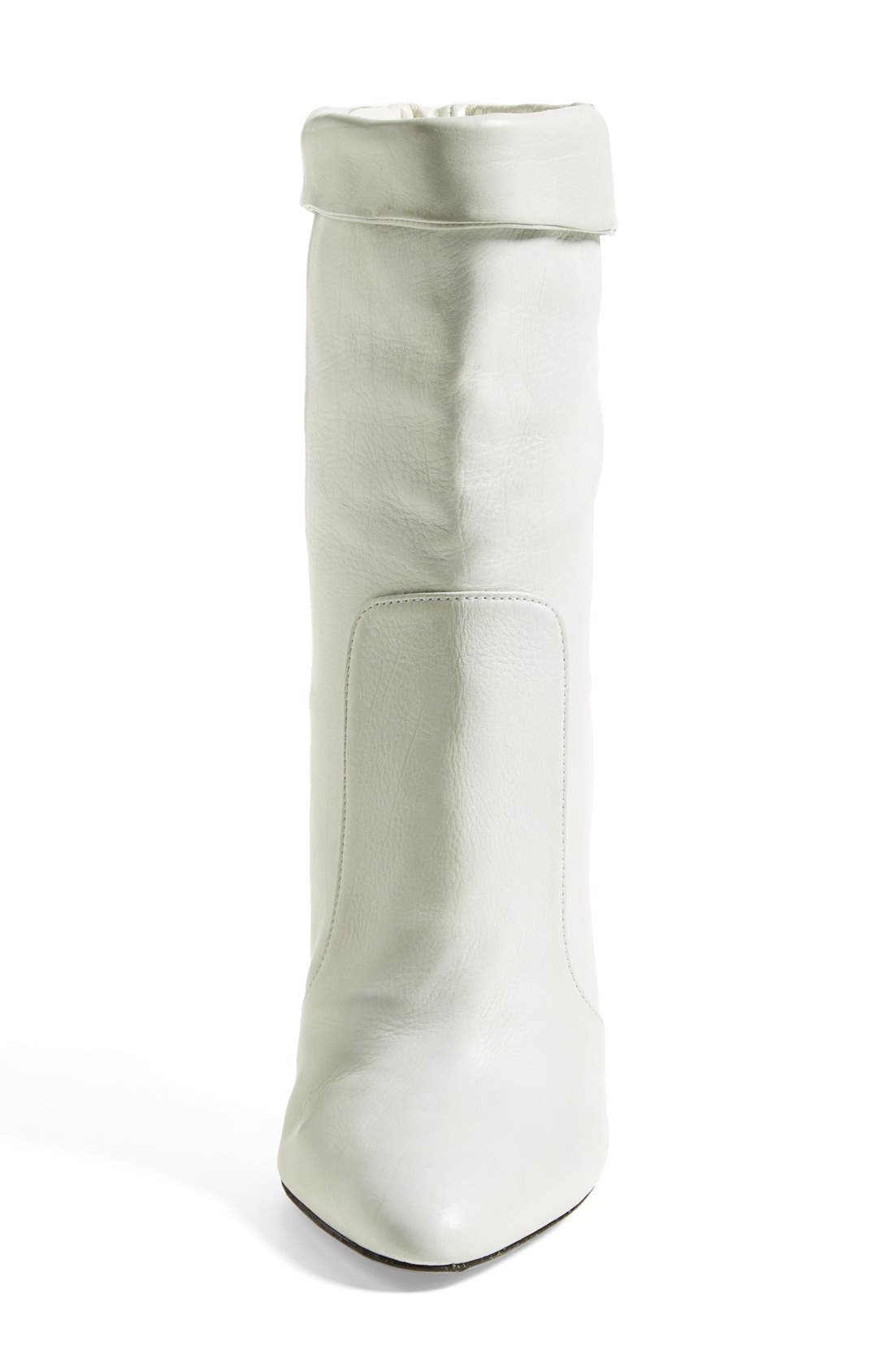 'Rebel Short' Calfskin Leather Boot, Alternate, color, CREAM