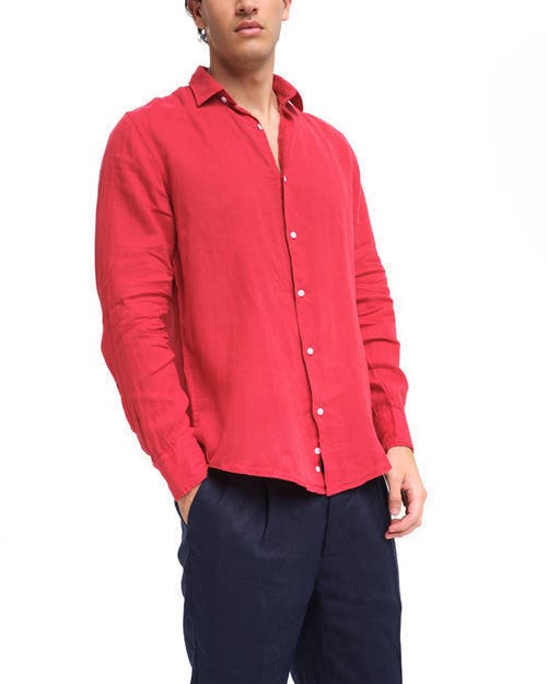 Peninsula Swimwear Capri Linen Shirt In Red