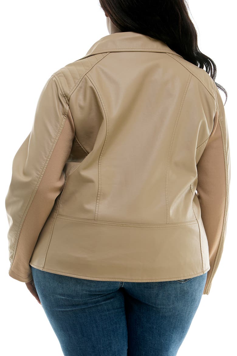 Faux Leather Moto Jacket, Alternate, color, TAN