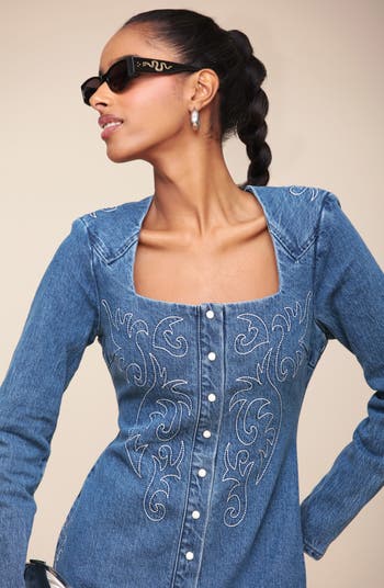 Zilcremo Women Denim Shirt Dresses Short Sleeve Distressed