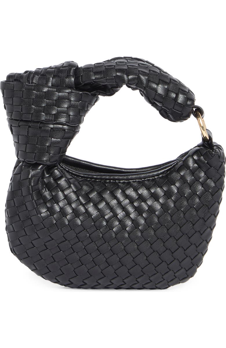 Melie Bianco Brigitte Mini Woven Bag Charm, Alternate, color, Black