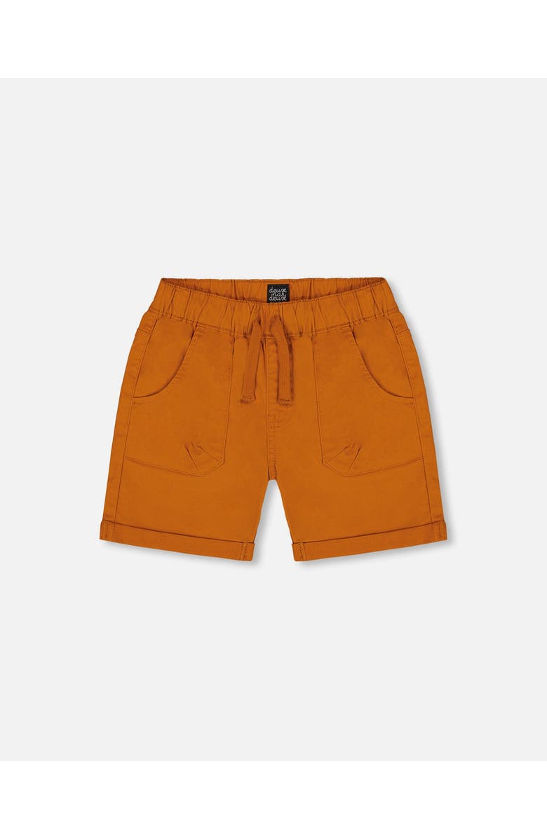 Deux par Deux Baby Boy's Stretch Twill Short Vibrant Orange, Main, color, Vibrant Orange