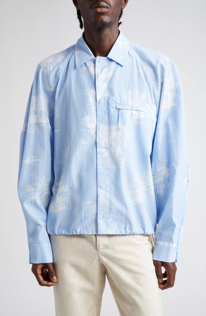 Jacquemus La Chemise Criollo Gingham Toile Shirt Jacket, Main, color, 
