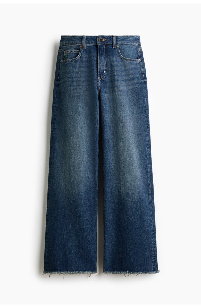 H&M Harper high rise wide leg jeans, Alternate, color, Dark Denim Blue