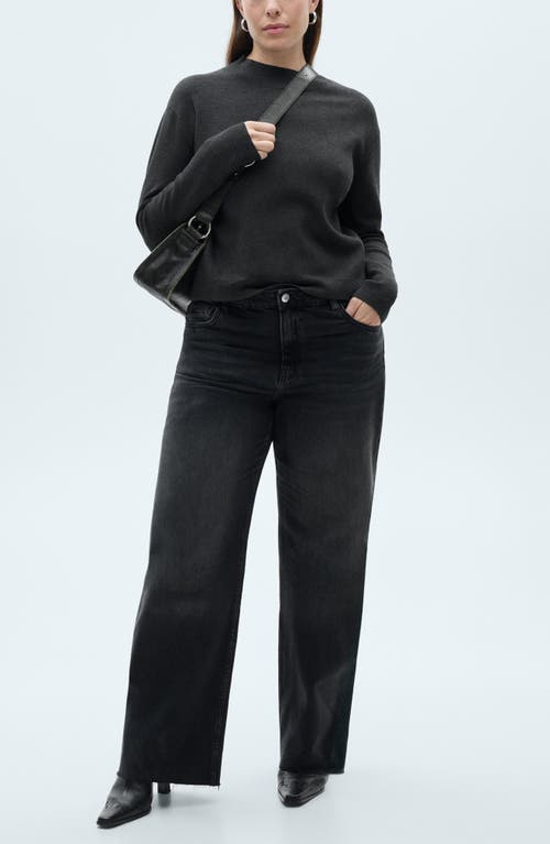 Mango Women's Danila Wide Leg High-rise Jeans In Black Denim