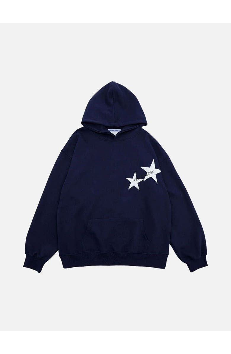 AELFRIC EDEN Star Color Contrast Hoodie, Main, color, Dark Blue