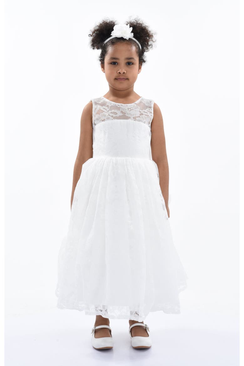Rossemere Lace Embroidered Tulle Dress, Alternate, color, White