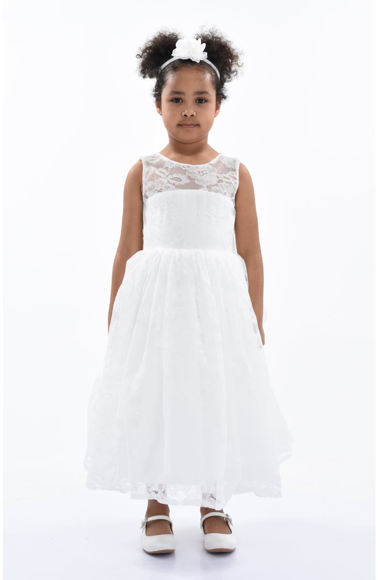 Tulleen Rossemere Lace Embroidered Tulle Dress, Main, color, White