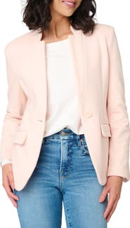 GIBSONLOOK Inverted Notch Collar Cotton Blend Knit Blazer