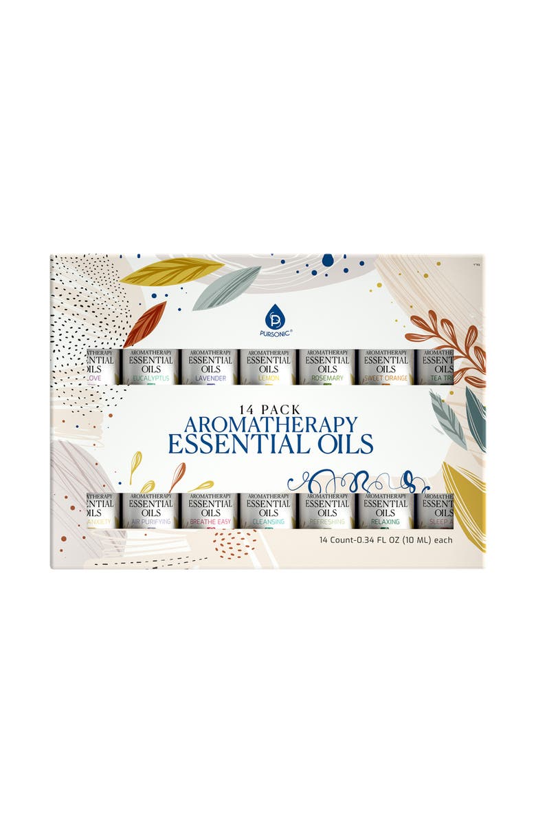 PURSONIC 14 pack aromatherapy essential oil gift set., Alternate, color, Multicolor