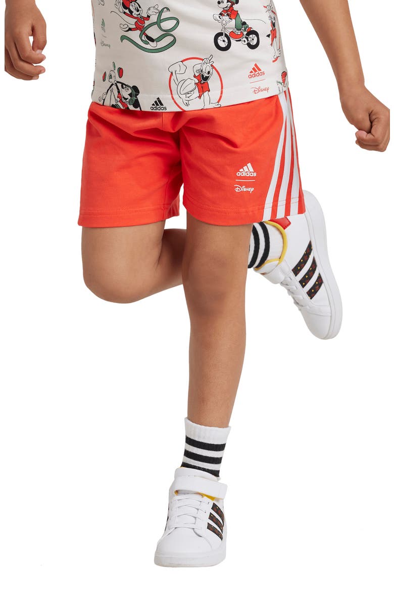 x Disney Kids' Mickey & Friends Allover Print T-Shirt & Shorts Set, Alternate, color, OFF WHITE/ MULTICOLOR