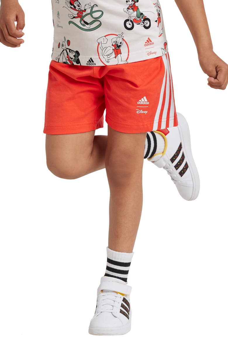 adidas x Disney Kids' Mickey & Friends Allover Print T-Shirt & Shorts Set, Alternate, color, 