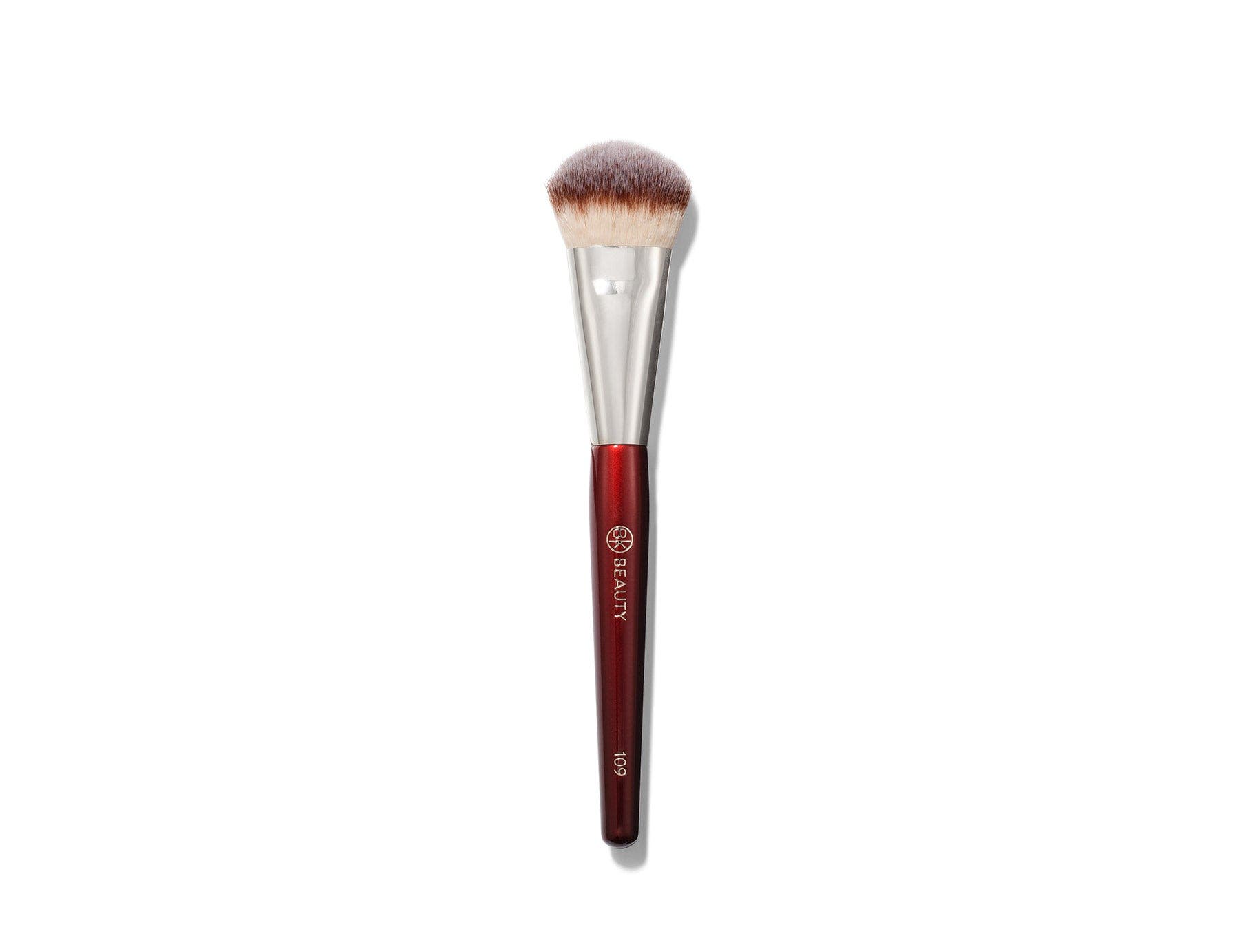 Bk Beauty 109 Mini Contoured Foundation Brush In Burgundy