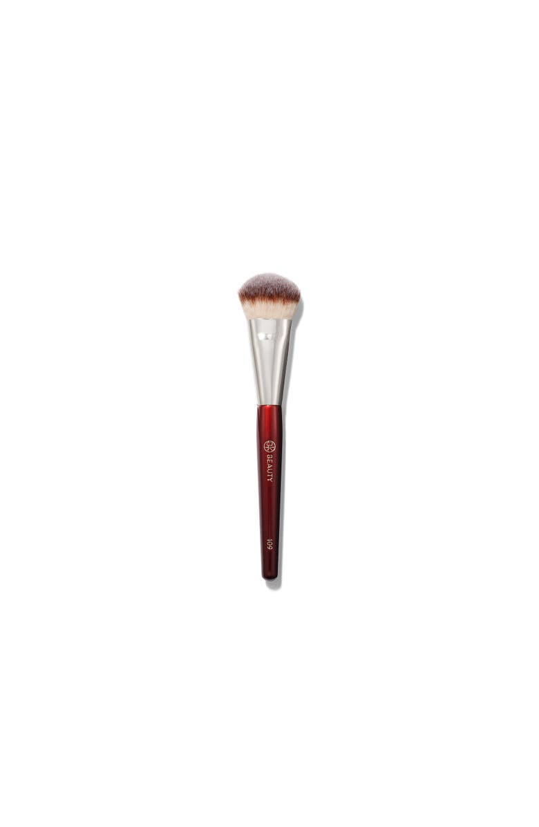BK Beauty 109 Mini Contoured Foundation Brush, Main, color, Burgundy