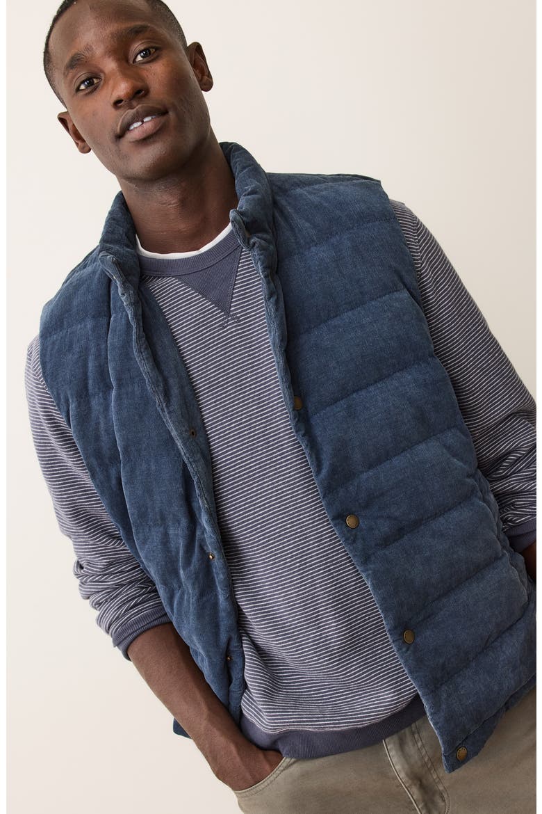 Palisades Quilted Cotton Corduroy Puffer Vest, Alternate, color, WASHED INDIGO