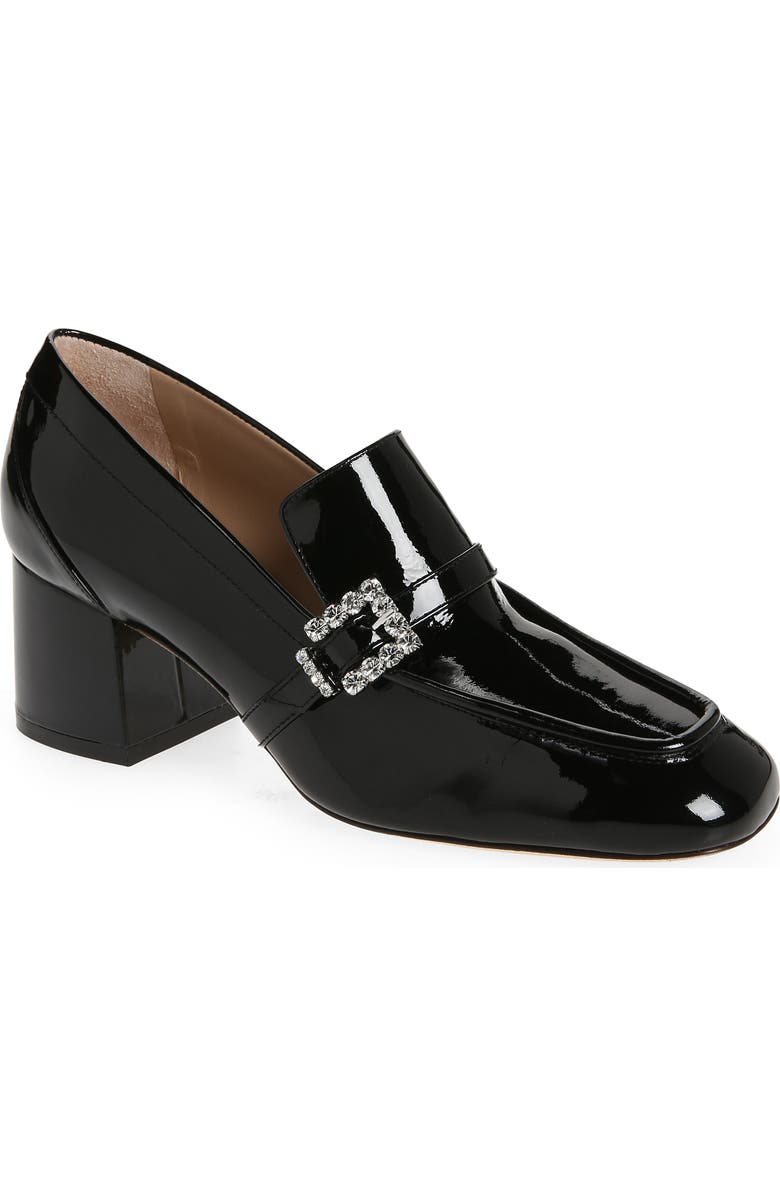 Stuart Weitzman Crystal Geo Buckle Loafer Pump, Main, color,