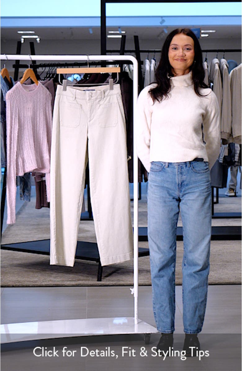 Emma Patch Pocket High Waist Wide Leg Jeans, sales video thumbnail