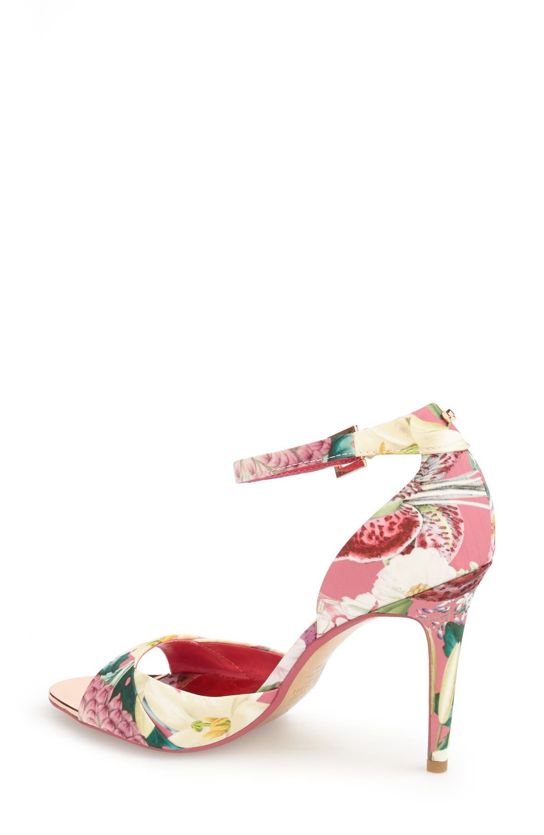 'Caleno' Floral Print Ankle Strap Sandal, Alternate, color, ENCYCLOPAEDIA FLORAL FABRIC