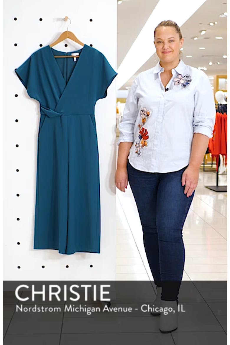 Surplice Wide Leg Crop Jumpsuit video