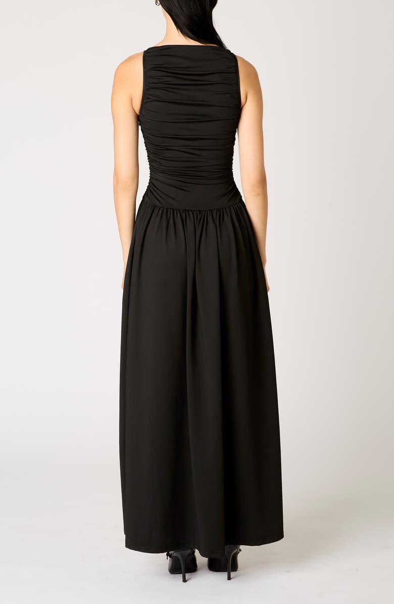 Nia Clea Ruched Sleeveless Drop Waist Maxi Dress, Alternate, color, 