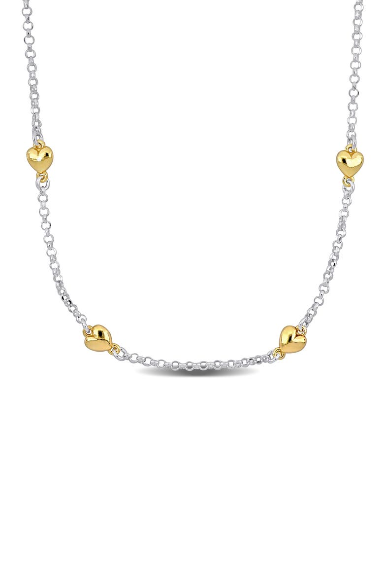 Heart Station Chain Necklace, Main, color, YELLOW