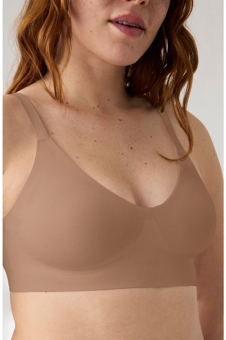 Soft Form V-Neck Adjustable Strap Bralette, Alternate, color, BRONZED