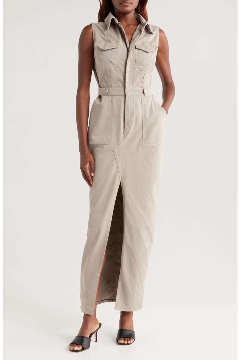 Fit for Success Twill Maxi Dress, Main, color, MUSHROOM