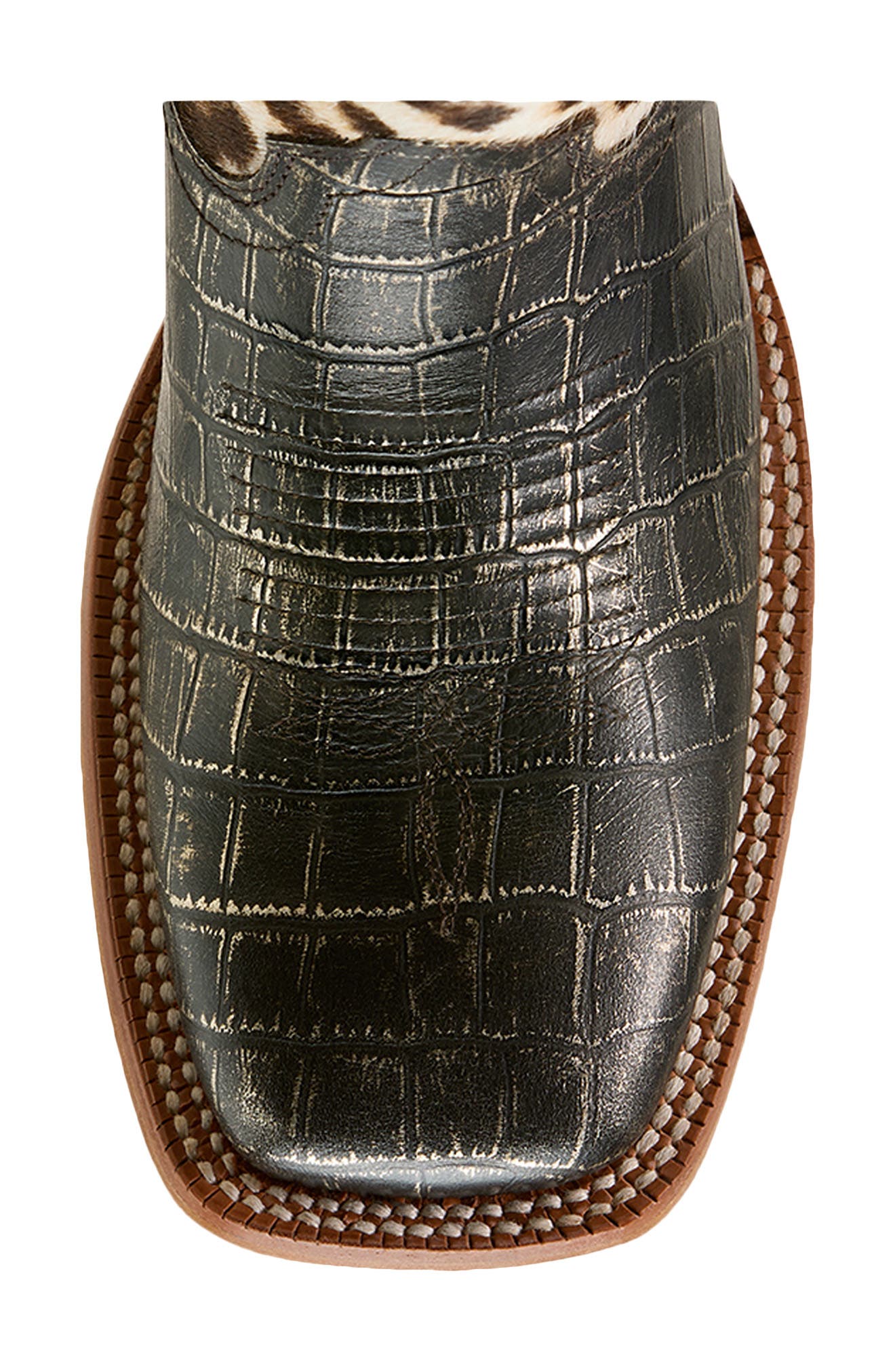 Ariat Frontier Farrah Wide Square Toe Western Boot, Alternate, color, Midnight Croc Print