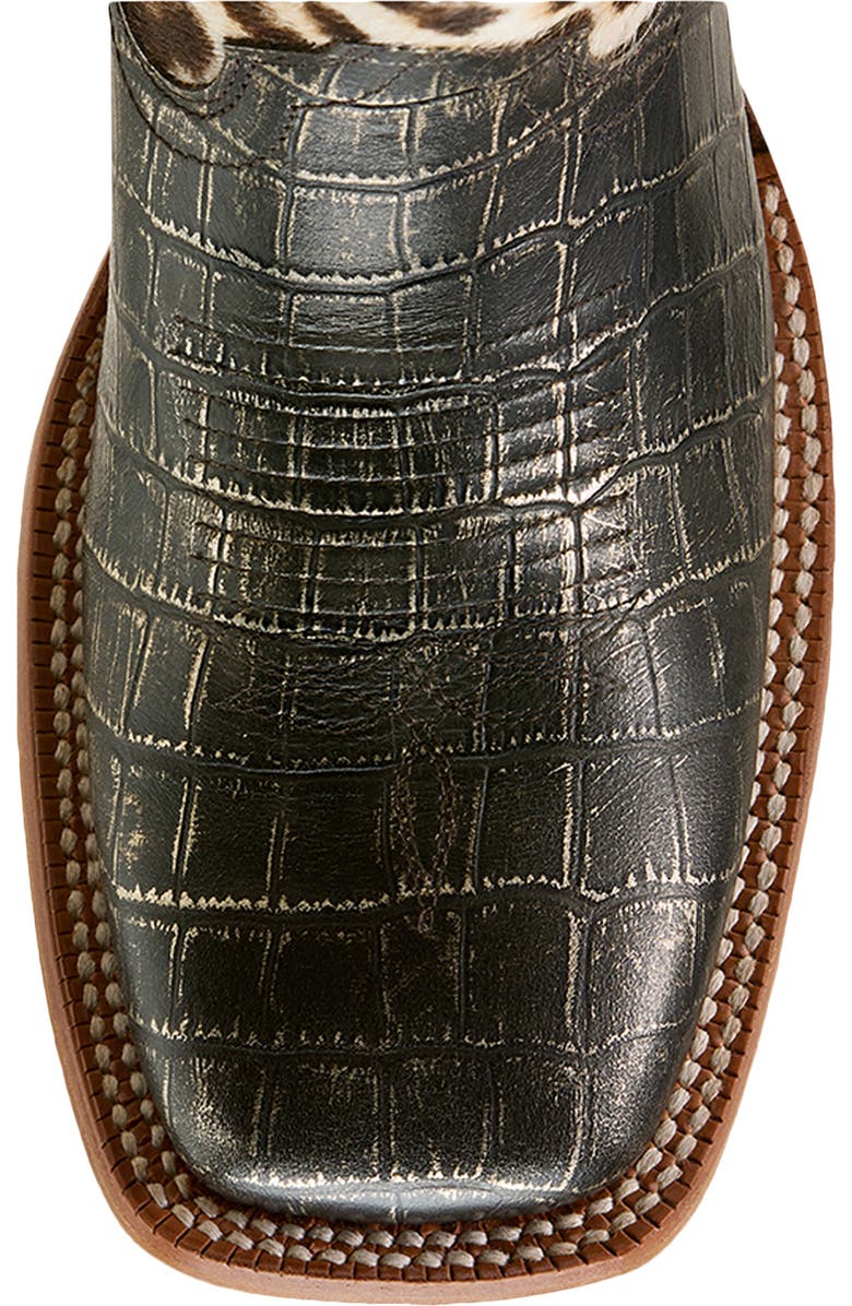 Ariat Frontier Farrah Wide Square Toe Western Boot, Alternate, color, Midnight Croc Print