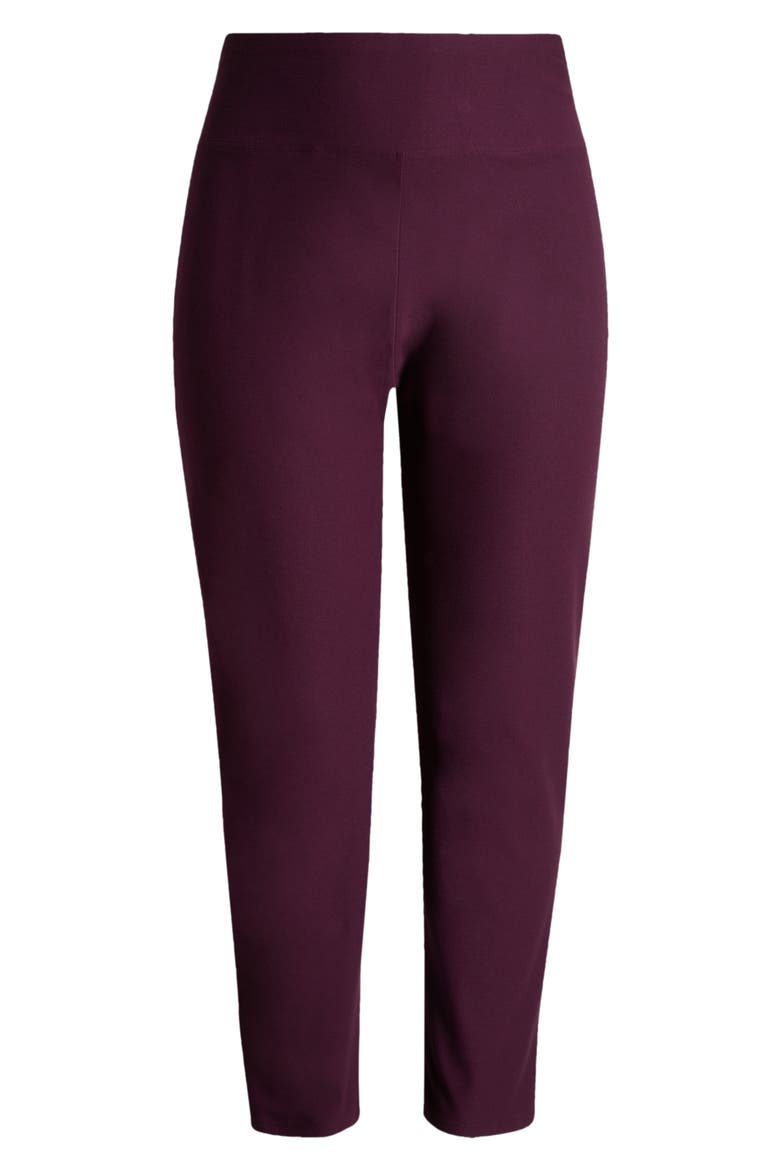 High Waist Slim Stretch Ankle Pants, Alternate, color, BLACKBERRY
