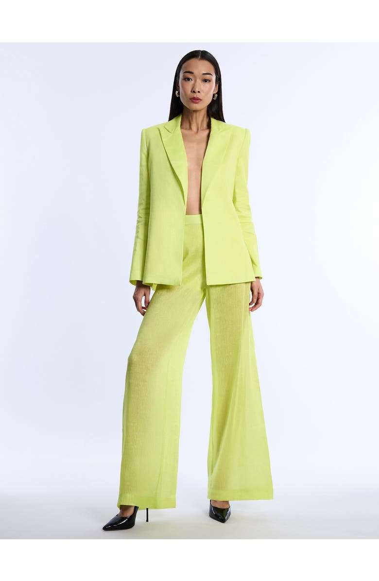 BCBGMAXAZRIA Airy Sheer Textured Pant, Main, color, Chartreuse